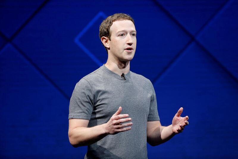 FILE PHOTO:  Facebook Founder and CEO Mark Zuckerberg speaks on stage during the annual Facebook F8 developers conference in San Jose, California, U.S., April 18, 2017. REUTERS/Stephen Lam/File Photo