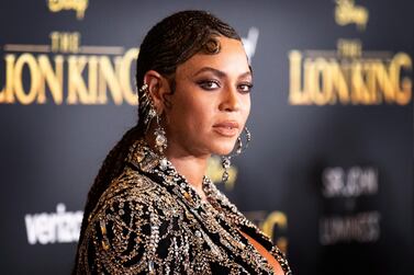 epa07706624 US singer Beyonce poses for photographers on the red carpet prior to the world premiere of 'The Lion King' at the Dolby Theater in Hollywood, California, USA, 09 July 2019. The film will be released in US theaters on 19 July. EPA/ETIENNE LAURENT