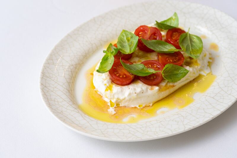 Burrata with tomatoes and basil from LPM Restaurant.