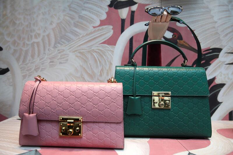 FILE PHOTO: Gucci products are displayed in the window of a store on Old Bond Street in London, Britain June 2, 2016. REUTERS/Neil Hall/File Photo