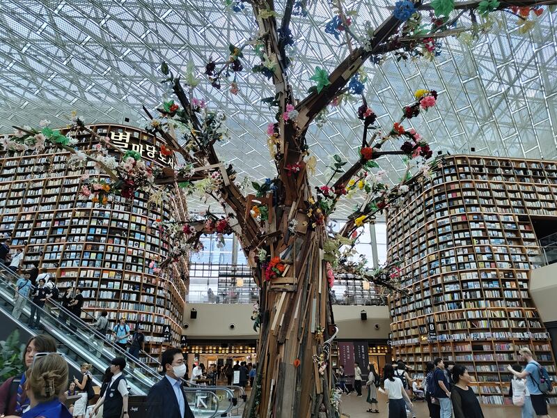 The Starfield Library, home to thousands of books both physical and electronic, at the Starfield Coex Mall in Seoul, South Korea. All photos: Alvin R Cabral / The National