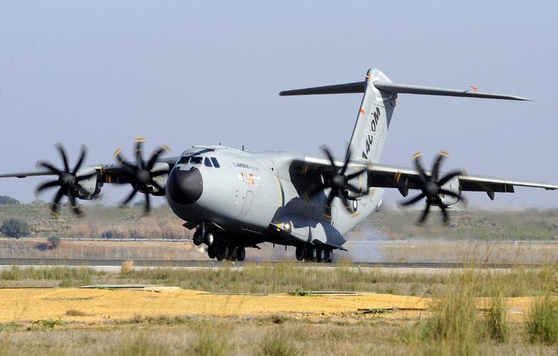 An Airbus A400M military transporter. The company took a huge financial charge relating to the troubled plane. Bertrand Guay /  AFP 