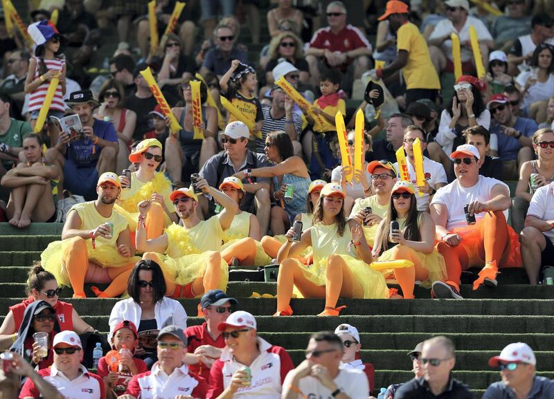 Dubai, United Arab Emirates - December 1st, 2017: Fans at the 2nd Day of Dubai Rugby 7's. Friday, December 1st, 2017 at The Sevens, Dubai. Chris Whiteoak / The National