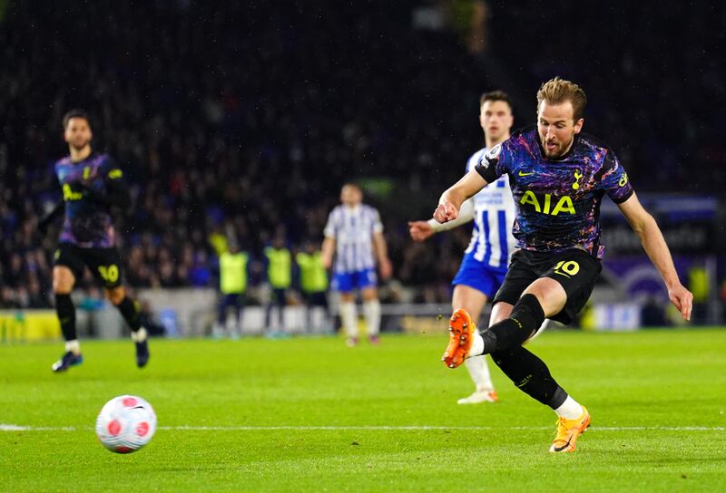 Wednesday, March 16: Brighton 0 Tottenham Hotspur 2 (Romero 37' Kane 57'). Harry Kane's seventh goal in six games sealed a vital three points for Spurs' top-four hopes while condemning Brighton to a sixth successive defeat. PA