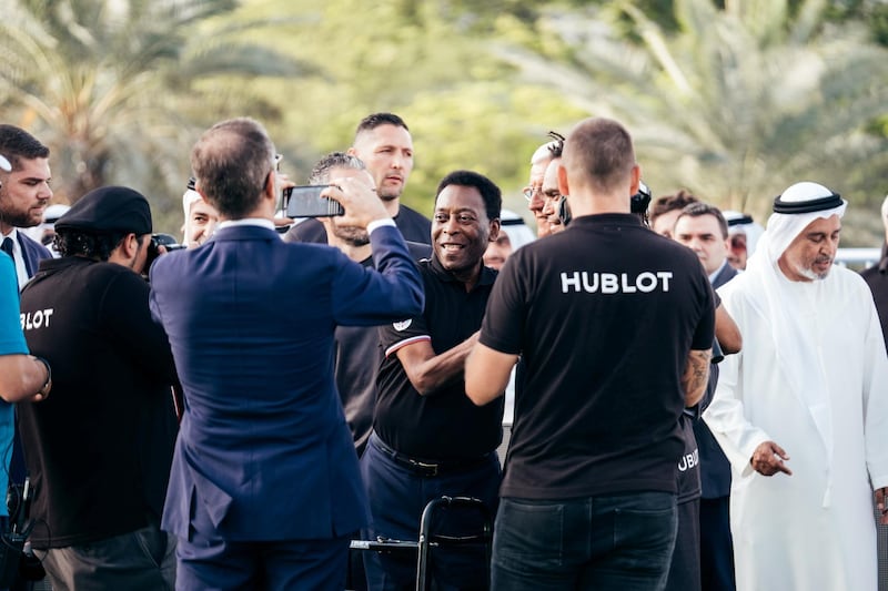 15.04.18  Match of Friendship - Pele XI vs. a Marcello Lippi XI. Pele being greeting on the field.
Dubai Opera Garden, Dubai Opera, downtown
Anna Nielsen For The National

