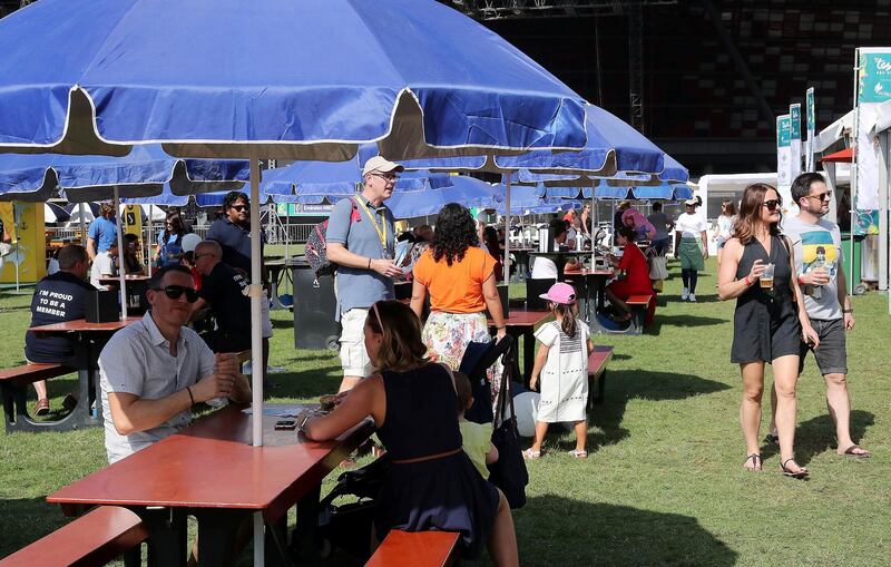 ABU DHABI , UNITED ARAB EMIRATES ,  November 9 , 2018 :- People enjoying during the Taste of Abu Dhabi held at Du Arena on Yas Island in Abu Dhabi.  ( Pawan Singh / The National )  For News/Online/Instagram