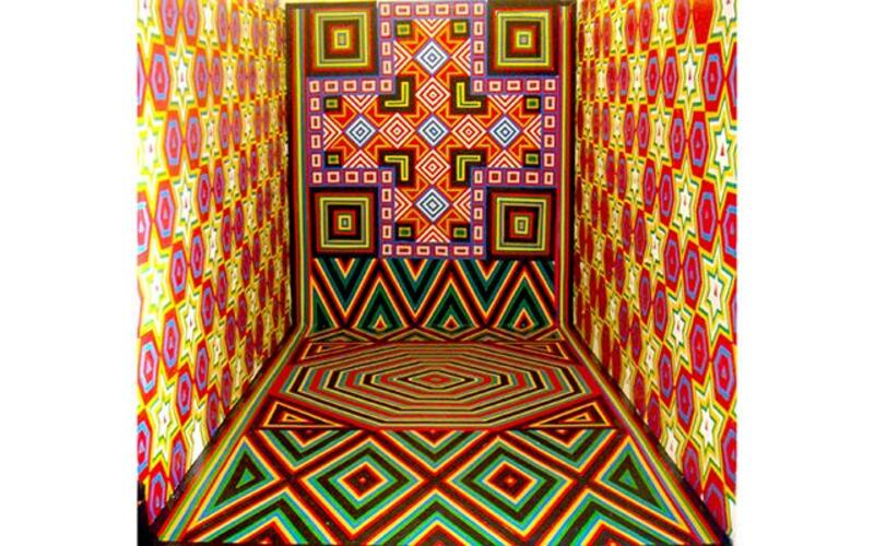 Orientalism by Dana Awartani, 2010. PVC taped room. CREDIT: Courtesy Dana Awartani/Athr Gallery
