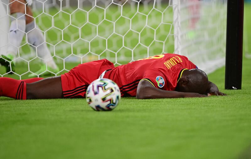 Romelu Lukaku after missing a scoring chance.