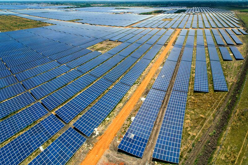 India’s Adani Group has launched a 648 megawatts solar project in the southern Indian state of Tamil Nadu. Courtesy Adani Group  *** Local Caption ***  bz23se-india-solar-01.jpg