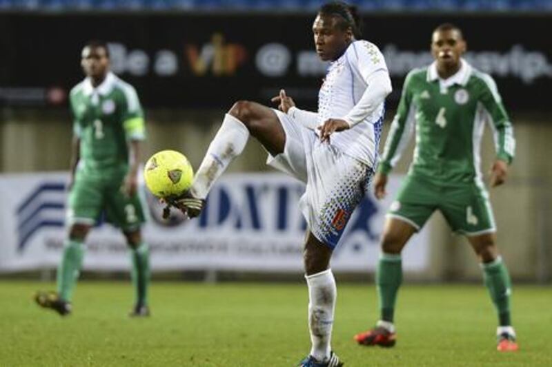 Cape Verde midfielder Marco Soares controls the ball during their friendly against Nigeria.