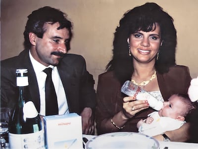 Patrizia Barbieri, whose heart Magdi Yacoub transplanted when she was 22 in 1984, and her husband, Vito, with their daughter, Eleonora, now a cardiologist after promising as a child 'to give back all of that magnificent love'. Photo: Eleonora Ruscio