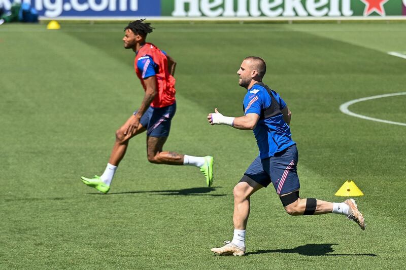 England defender Tyrone Mings, left, and Luke Shaw. AFP