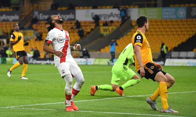 Theo Walcott reacts after missing a chance to score his second goal. PA