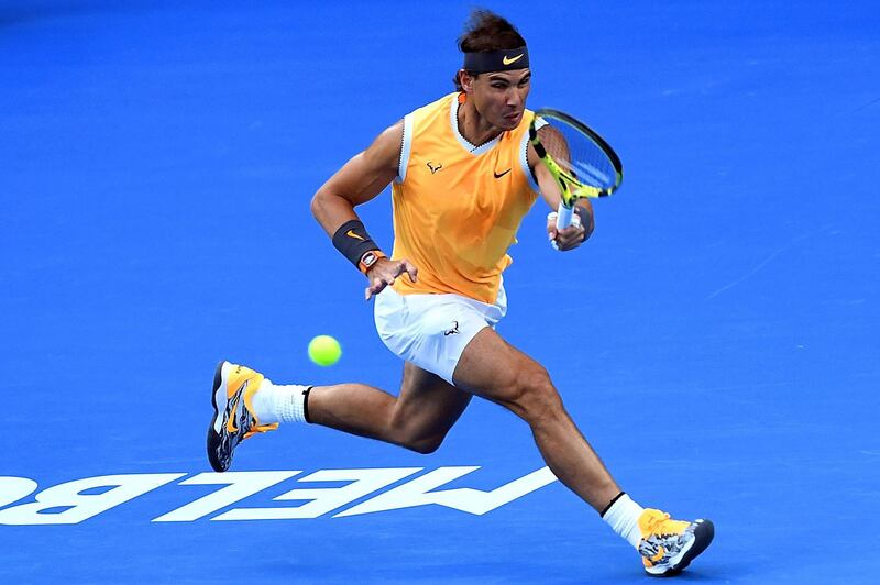 Rafael Nadal hits a forehand. EPA