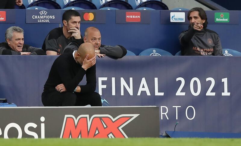 Guardiola watches from the sidelines. Getty