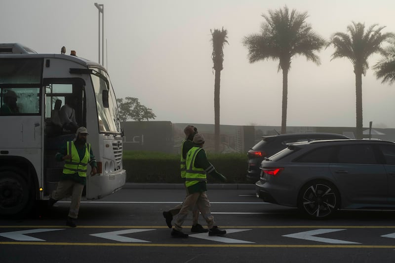The foggy start to the week came after the Emirates was lashed by heavy rain on Saturday

