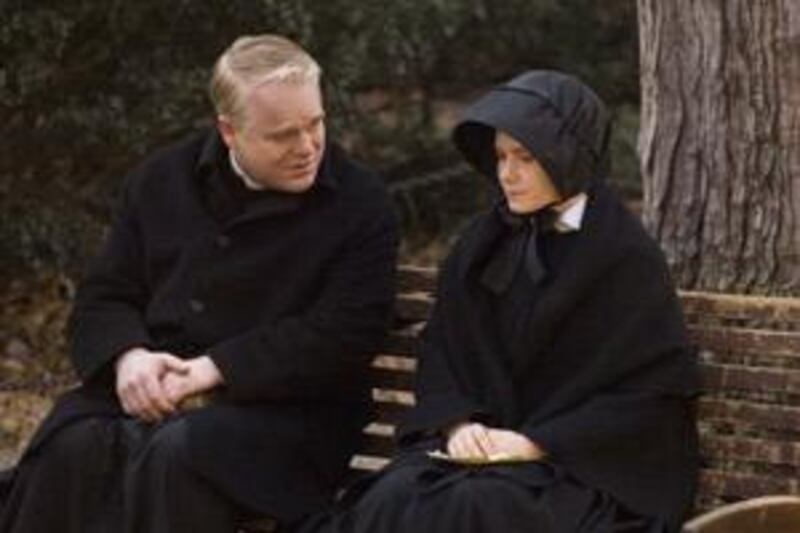 Phillip Seymour Hoffman and Amy Adams in Doubt.