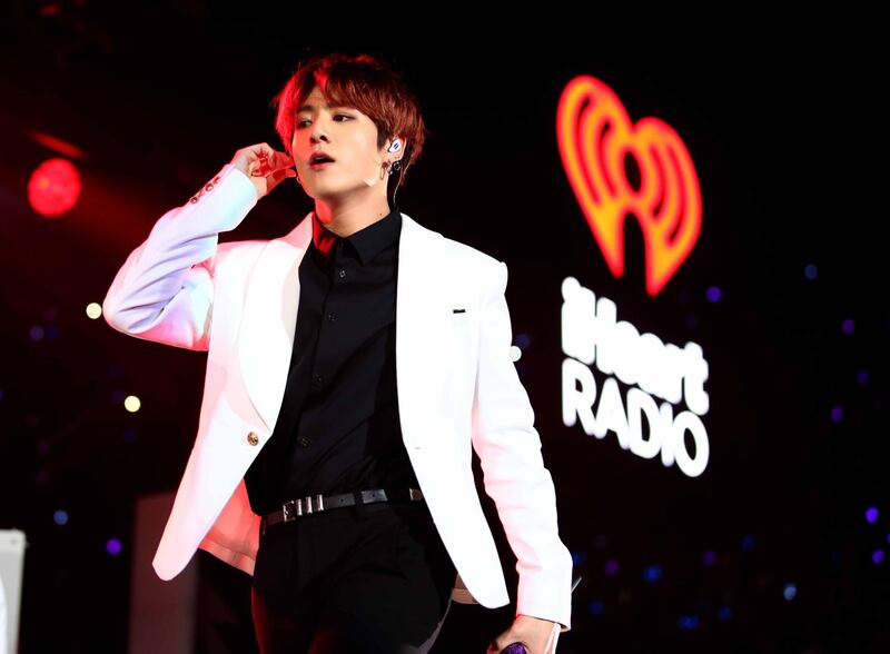 INGLEWOOD, CALIFORNIA - DECEMBER 06: (EDITORIAL USE ONLY. NO COMMERCIAL USE.) Jungkook of BTS performs onstage during 102.7 KIIS FM's Jingle Ball 2019 Presented by Capital One at the Forum on December 6, 2019 in Los Angeles, California. (Photo by Rich Fury/Getty Images  for iHeartMedia)