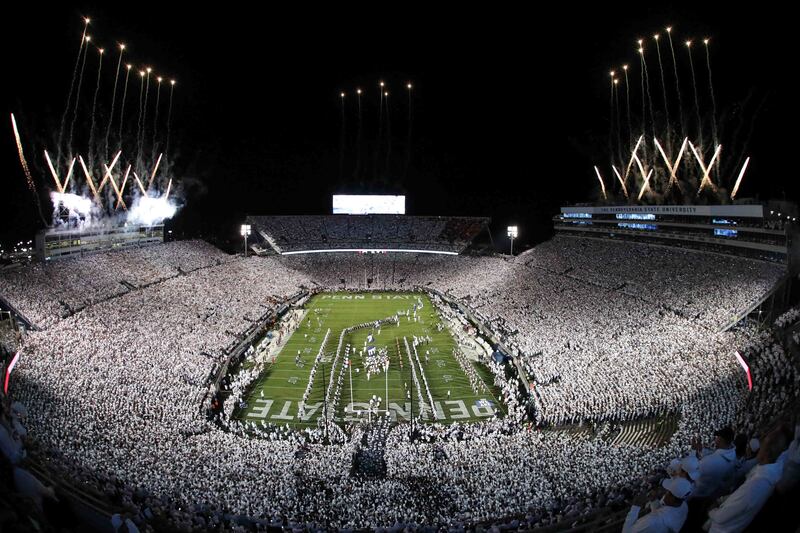 Firework prior to the game between the Minnesota Golden Gophers and the Penn State Nittany Lions at Beaver Stadium in Pennsylvania. Penn State won 45-17.  Reuters