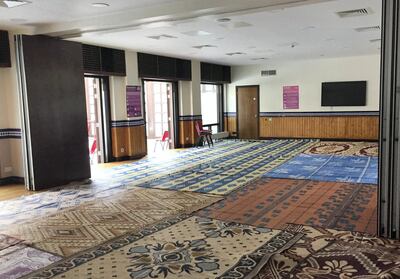 A hall at the Al Manaar Cultural Centre that had resources in for the survivors of the Grenfell Tower fire. Jack Dutton/The National