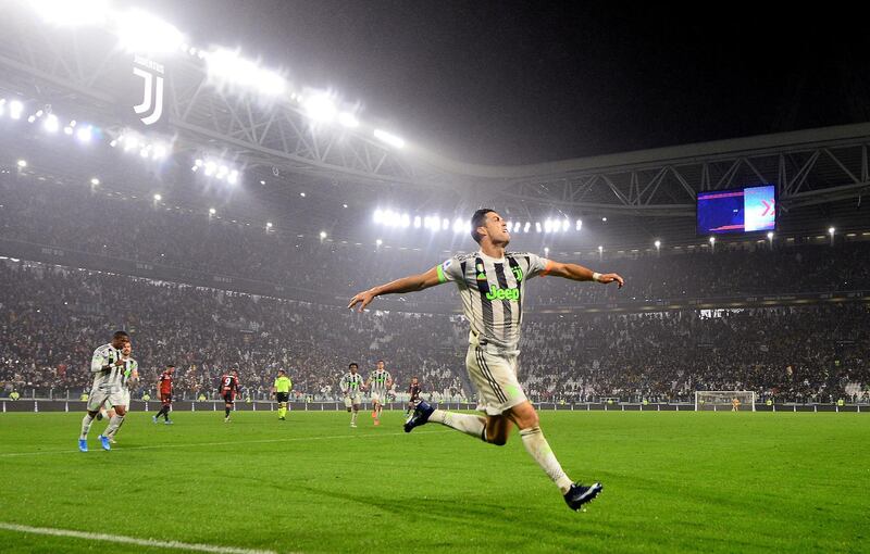 Cristiano Ronaldo celebrates scoring the winning goal for Juventus against Genoa in Serie A on Wednesday, October 30. Reuters