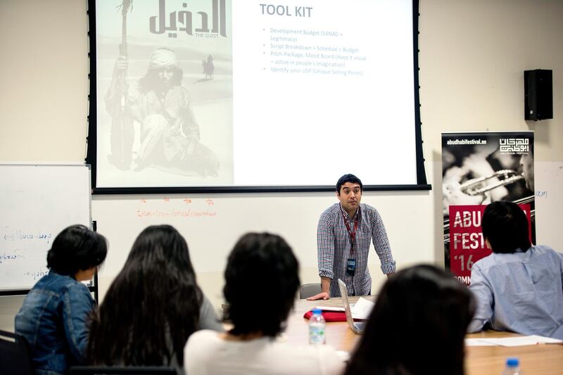 Young Filmmakers' Circle workshop with director Naji bou Nawar Courtesy Abu Dhabi Festival