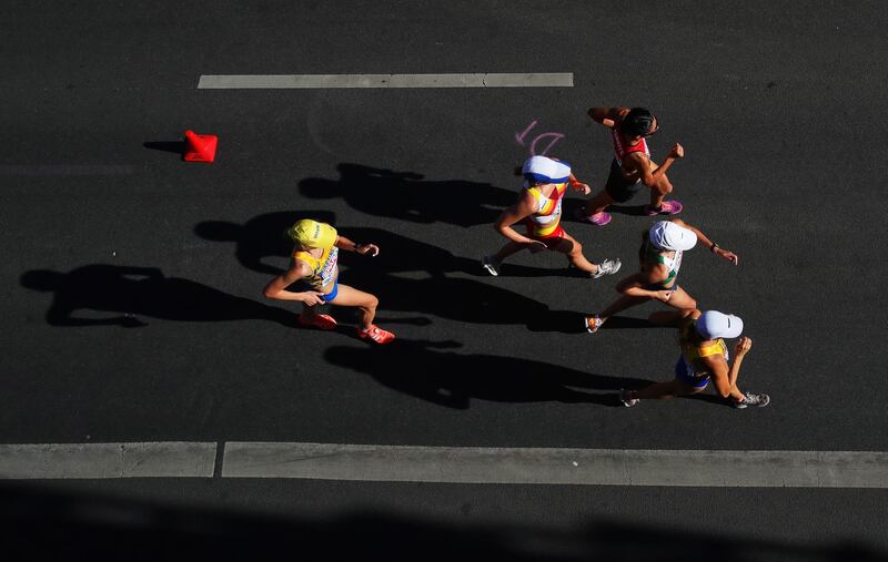 Athletes compete in the men's and women's 50km Race Walk final during day one of the 24th European Athletics Championships in Berlin, Germany. Alexander Hassenstein/Getty Images