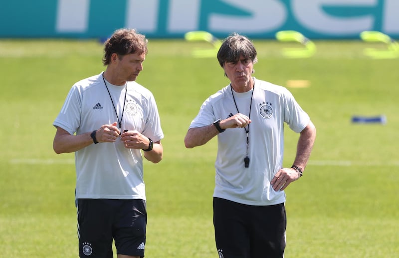 Joachim Low and his assistant Marcus Sorg. Getty