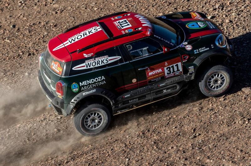 Orlando Terranova and co-driver Bernardo Grue are the new leaders of the Dakar Rally.  AP