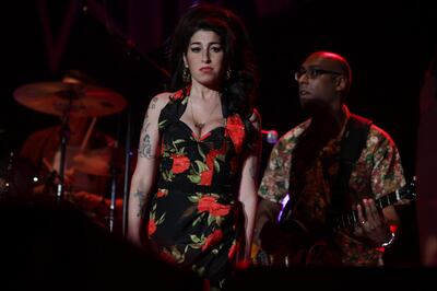 United Arab Emirates - Dubai - February 11, 2011.

NATIONAL: Amy Winehouse performs at Gulf Bike Week in Dubai Festival City on Friday, February 11, 2011. Amy Leang/The National