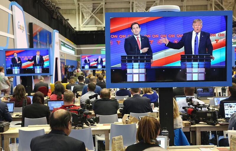 US Republican presidential candidates Marco Rubio and  Donald Trump. Thomas B Shea / AFP

