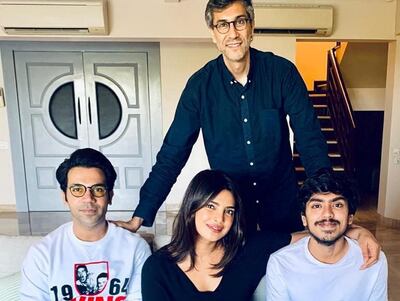 Ramin Bahrani, Priyanka Chopra, Rajkummar Rao, and Adarsh Gourav at an event for The White Tiger (2021) IMDb
