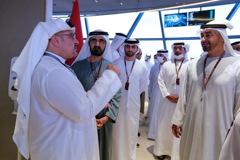 The UAE leaders were joined by a number of dignitaries at the thrilling final stop on the F1 calendar