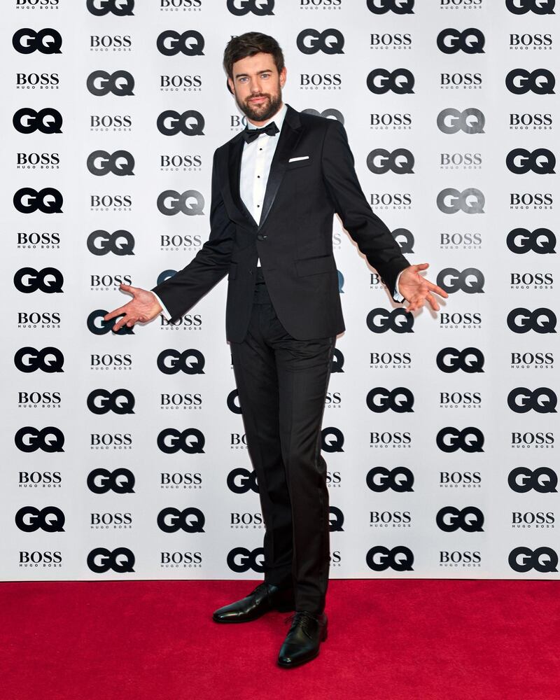 Host Jack Whitehall, wearing Boss, poses on the red carpet at the GQ Men Of The Year Awards 2020 in association with Hugo Boss, in this handout image obtained by Reuters on November 26, 2020.  Conde Nast/GQ MEN OF THE YEAR AWARDS 2020/Handout via REUTERS  ATTENTION EDITORS - THIS IMAGE WAS PROVIDED BY A THIRD PARTY. MANDATORY CREDIT. MUST COURTESY CONDE NAST/GQ MEN OF THE YEAR AWARDS 2020 IN ASSOCIATION WITH HUGO BOSS. FOR NEWS ACCESS ONLY IN THE REPORTING OF GQ MEN OF THE YEAR AWARDS 2020 -  IMAGES CANNOT BE CROPPED OR ALTERED. NO RESALES. NO ARCHIVES. NO NEW USES AFTER DECEMBER 26, 2020 USAGE: ONE USE ONLY