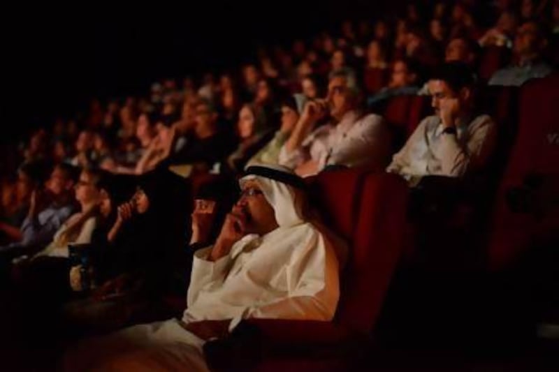 Aflam audience members. Despite the growing interest in independent films there are still very few, if any, shown on the big screens in the UAE. Courtesy Aflam film club