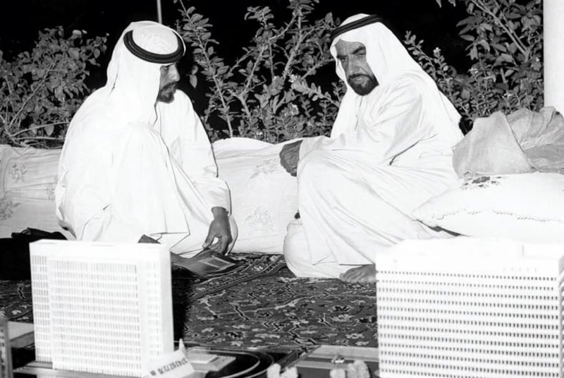 Sheikh Zayed with Sheikh Tahnoon. Wam