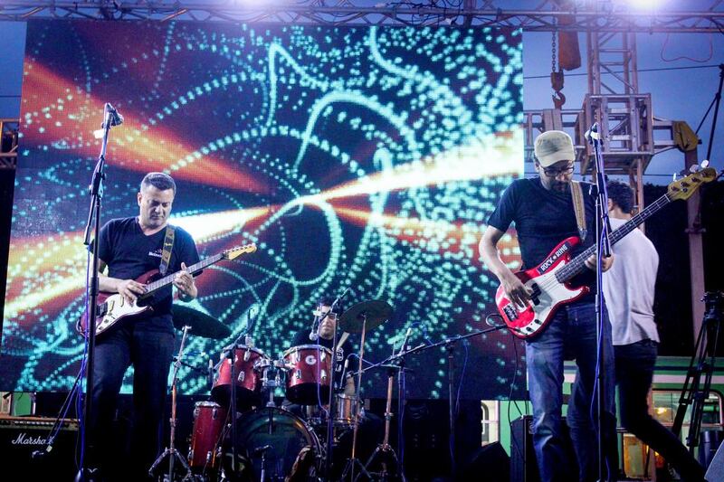 ZanZana, a Tunisian rock band, performs on stage at a cultural demonstration called Tounes Barsha to promote Tunisian tourism. Chedly Ben Ibrahim / Demotix / Corbis