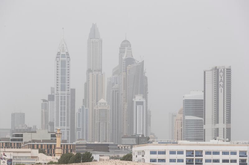 It was a hazy start to the day in Dubai. Antonie Robertson / The National



