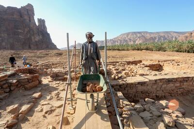 Excavation work underway in Al Ula on October 30. Reuters