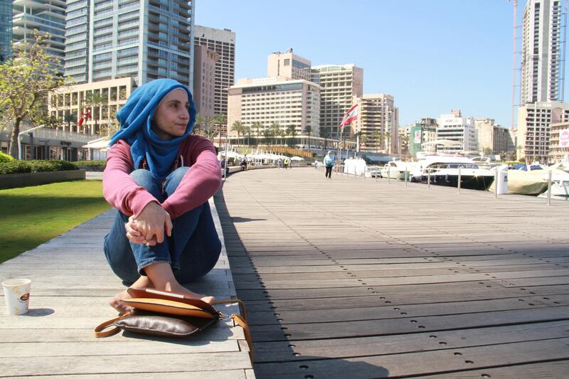 Doaa, in Beirut, before she received clearance to go to Norway. Courtesy The Borrowed Dress