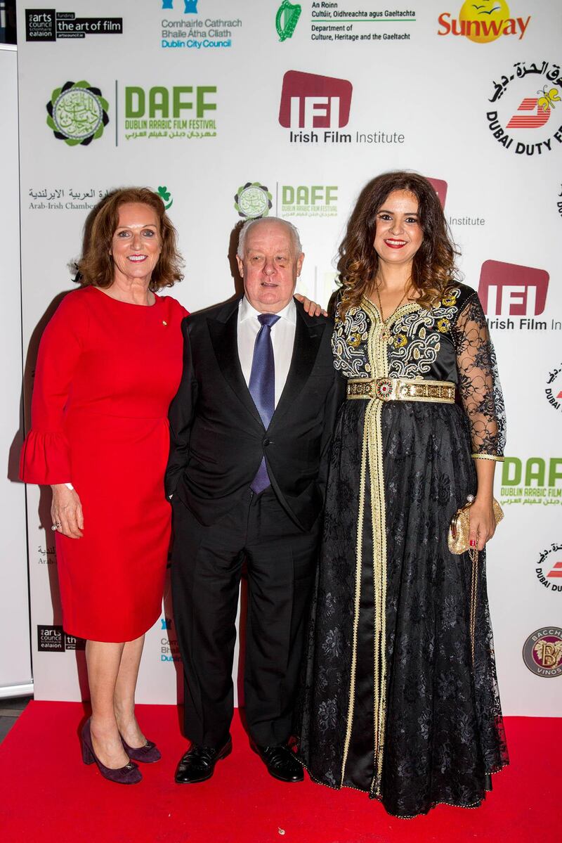 Sinead El Sibai, multi Oscar nominee, Jim Sheridan and Festival Director and Film maker Zahara Moufid are photographed at the fourth Dublin Arabic Film Festival, Presented by Dubai Duty Free which opened tonight (Friday 6th October) at the Irish Film Institute in Temple Bar, Dublin. The festival has been curated by film maker, Zahara Moufid and multi Oscar nominee, Jim Sheridan in conjunction with the IFI, and showcases the best contemporary Arabic cinema. The Dublin Arabic Film Festival (DAFF) runs from the 6-8th of October.  For more information see www.dublinarabicfilmfestival.ie
***NO FEE****
Photography: Conor Healy / Picture It Photography