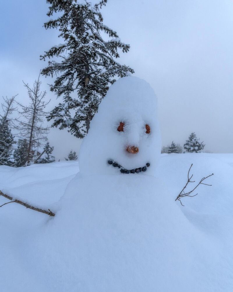 A snowman shared by Sheikh Hamdan 