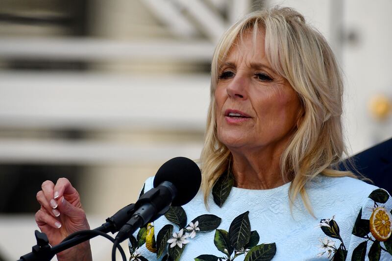 First lady Jill Biden appears at a cancer awareness event in the US state of Florida before the midterm elections. AFP