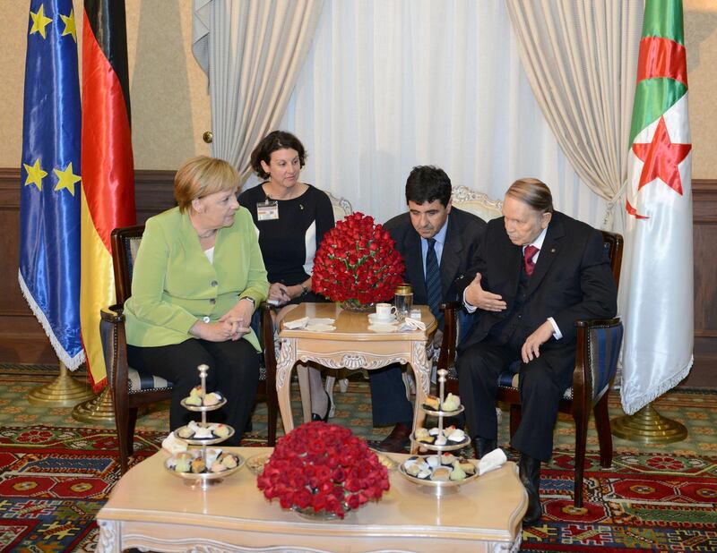 Algerian President Abdelaziz Bouteflika meets with German Chancellor Angela Merkel in Algiers. Reuters