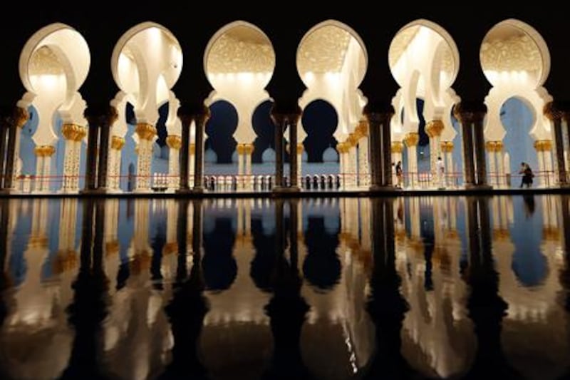 The Sheikh Zayed Grand Mosque in Abu Dhabi has been ranked as one of the top landmarks in the world. AFP / Karim Sahib