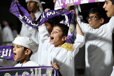 Young Al Ain fans cheers on their heroes in the ADIB Cup final on Friday, with sights now set on another date with destiny in Japan. 
Chris Whiteoak / The National