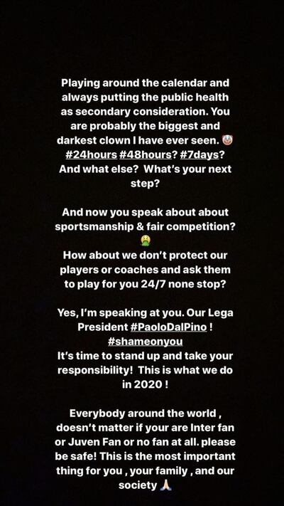 A screenshot of Steven Zhang's statement posted on Insta-story on his Instagram account.