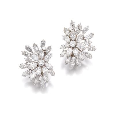 A pair of Rostom's David Webb earrings from the 1960s. Photo: Sotheby's