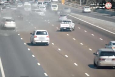 The driver of an SUV crashes into at least six other vehicles in Abu Dhabi. Courtesy: Abu Dhabi Police