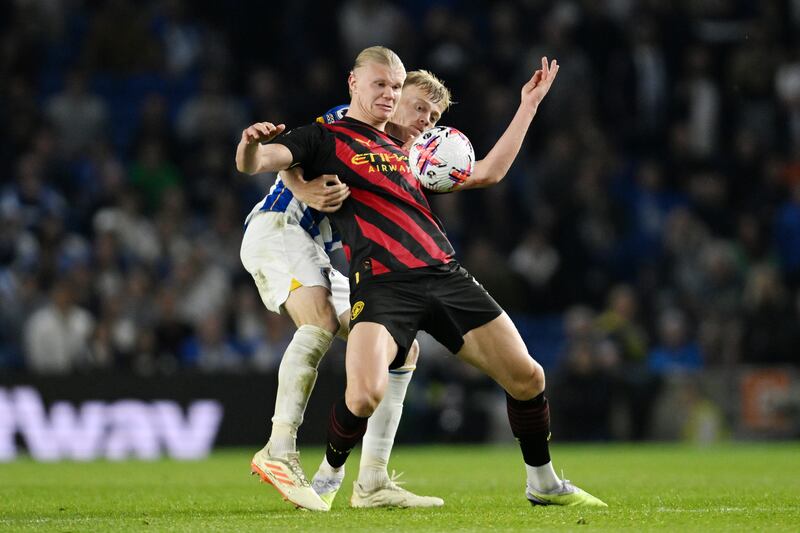 Erling Haaland - 7. Great decision to pick out Foden when he could have had a go himself for City's goal. Thought he had grabbed his 37th goal of the season when he met Palmer’s cross at the far post, but VAR ruled out his goal for a foul in the build-up.  Getty